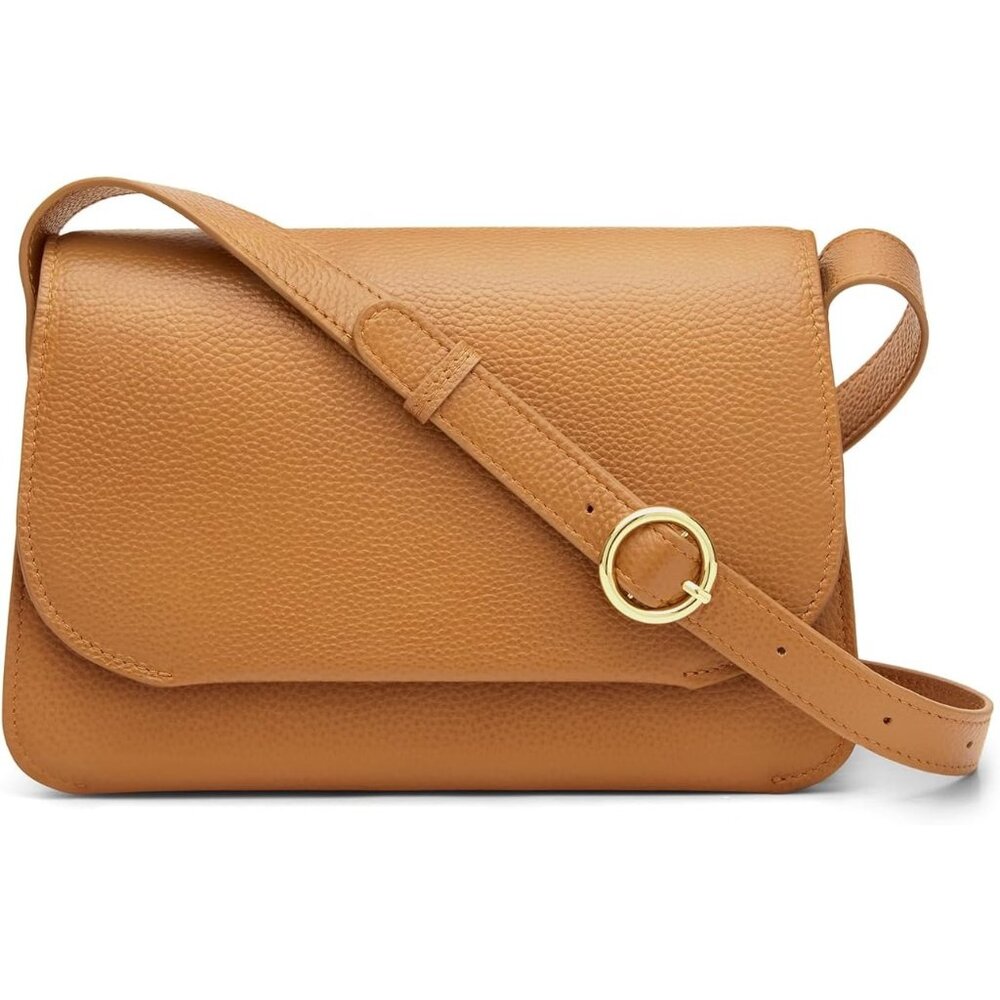 Leather Crossbody Bags for Women Trendy, Designer Ladies Shoulder Purses Brown